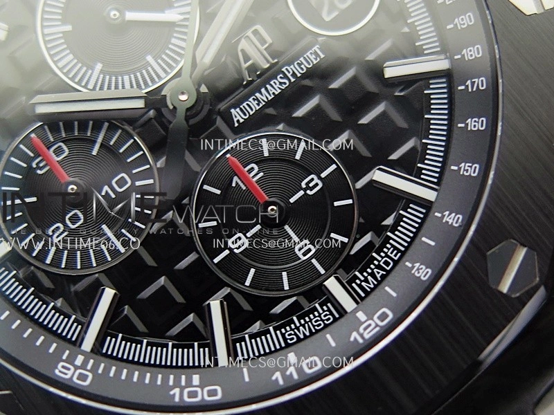 Royal Oak Offshore 44mm Real Carbon APJF 1:1 Best Edition Black Dial on Black Rubber Strap A3126