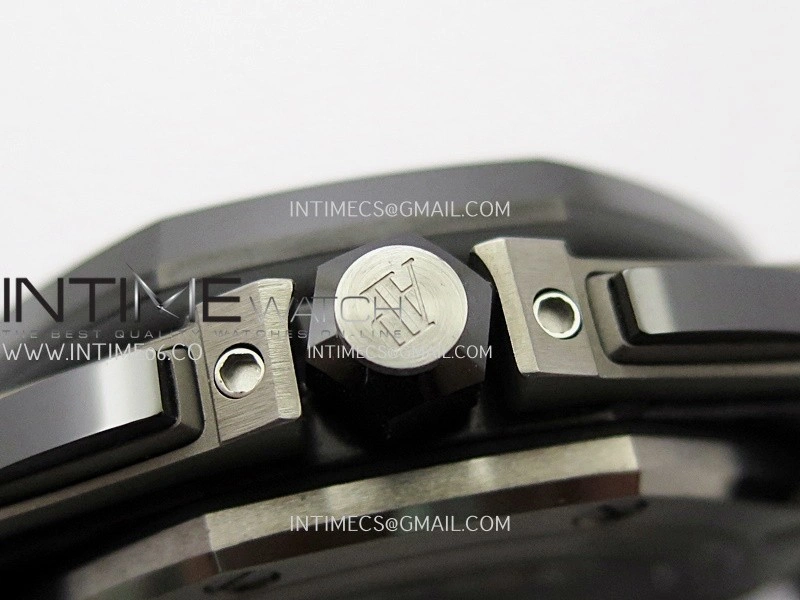 Royal Oak Offshore 44mm Real Carbon APJF 1:1 Best Edition Black Dial on Black Rubber Strap A3126