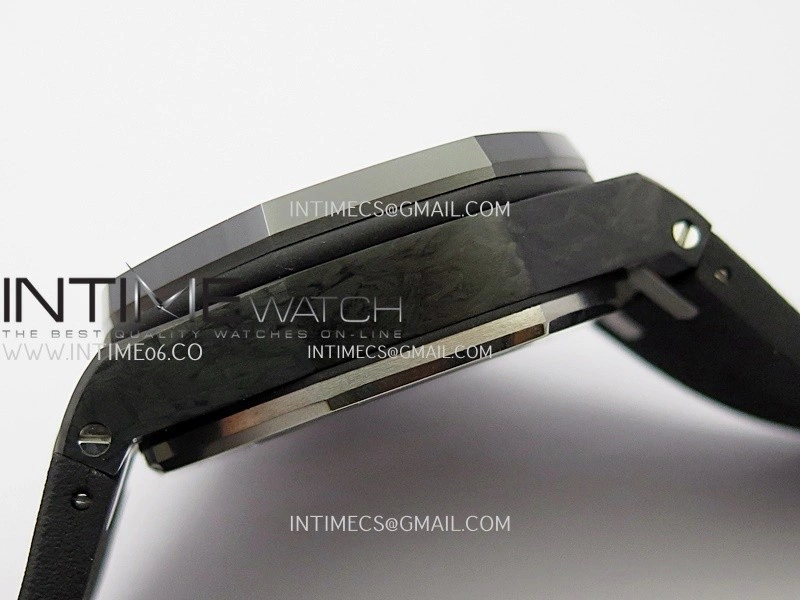 Royal Oak Offshore 44mm Real Carbon APJF 1:1 Best Edition Black Dial on Black Rubber Strap A3126