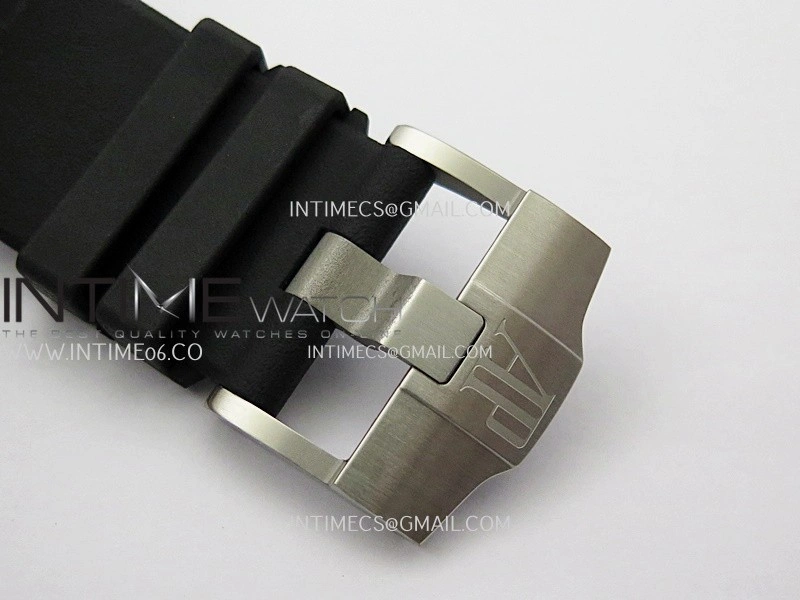 Royal Oak Offshore 44mm Real Carbon APJF 1:1 Best Edition Black Dial on Black Rubber Strap A3126