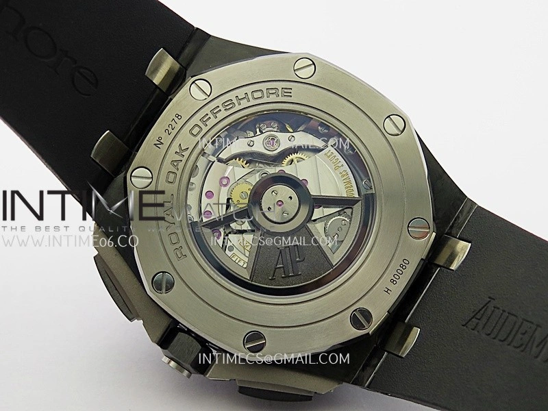 Royal Oak Offshore 44mm Real Carbon APJF 1:1 Best Edition Black Dial on Black Rubber Strap A3126