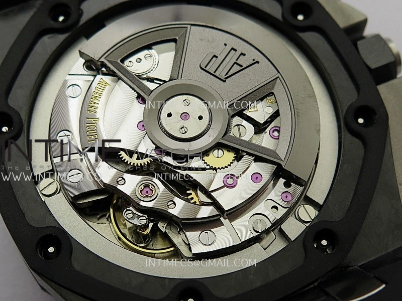 Royal Oak Offshore 44mm Real Carbon APJF 1:1 Best Edition Black Dial on Black Rubber Strap A3126