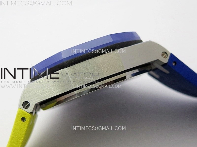 Royal Oak Offshore 44mm SS TKF 1:1 Best Edition Blue Yellow Dial on Blue Yellow Rubber Strap A3126