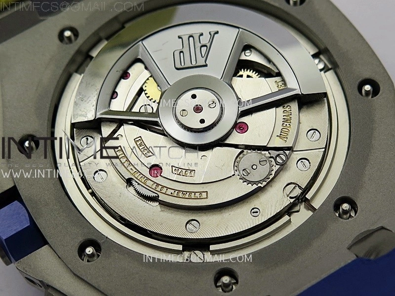 Royal Oak Offshore 44mm SS TKF 1:1 Best Edition Blue Yellow Dial on Blue Yellow Rubber Strap A3126