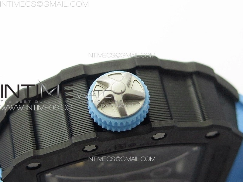RM053-01 Real Forge Carbon YSF Best Edition Skeleton Dial on Blue Rubber Strap Asian Tourbillon