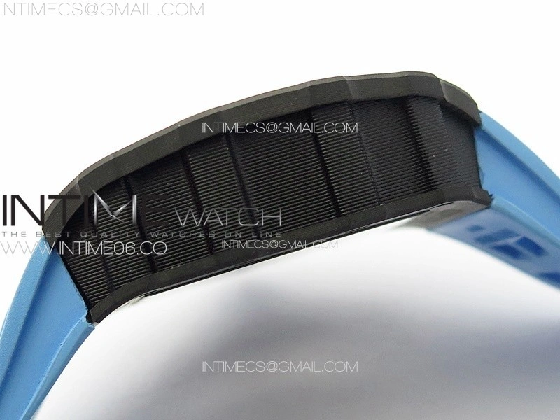 RM053-01 Real Forge Carbon YSF Best Edition Skeleton Dial on Blue Rubber Strap Asian Tourbillon
