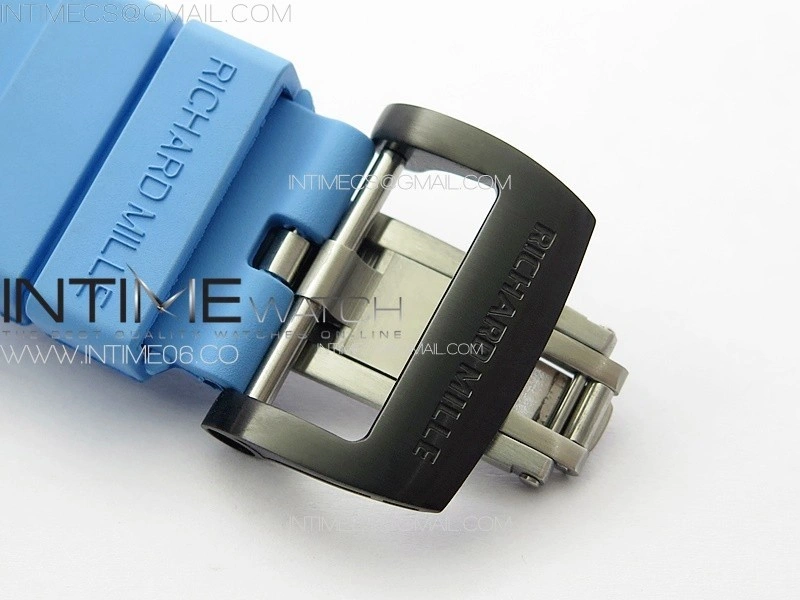 RM053-01 Real Forge Carbon YSF Best Edition Skeleton Dial on Blue Rubber Strap Asian Tourbillon