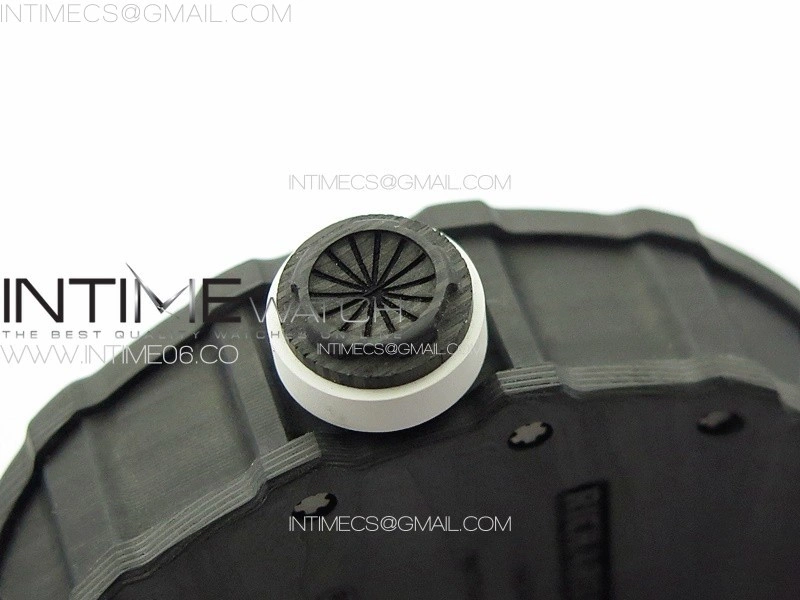 RM035-01 Forged Carbon Case KUF Best Edition White Crown on Purple Rubber Strap MIYOTA8215
