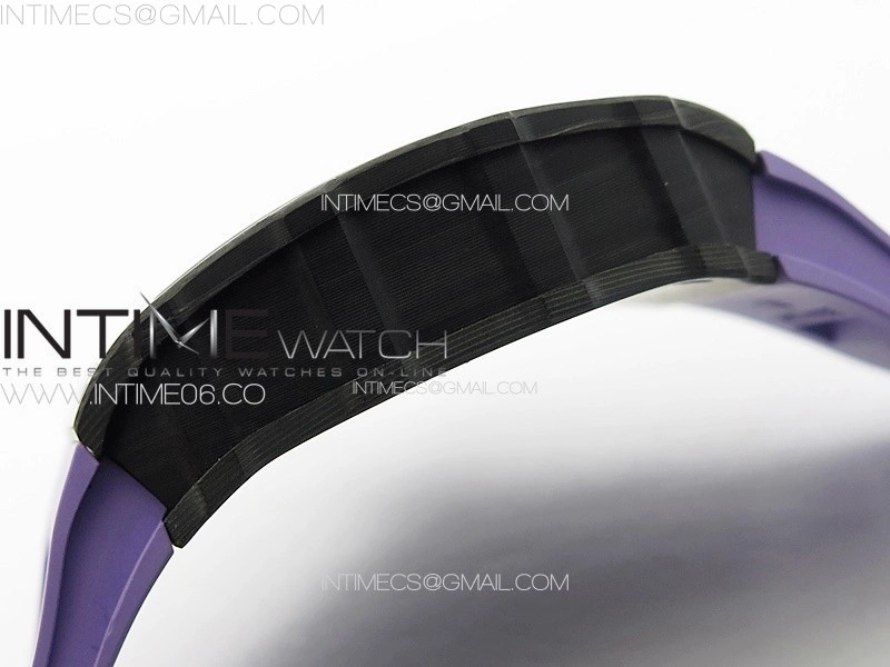 RM035-01 Forged Carbon Case KUF Best Edition White Crown on Purple Rubber Strap MIYOTA8215
