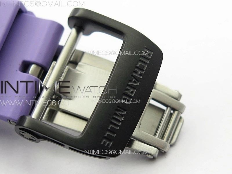 RM035-01 Forged Carbon Case KUF Best Edition White Crown on Purple Rubber Strap MIYOTA8215