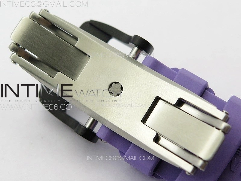 RM035-01 Forged Carbon Case KUF Best Edition White Crown on Purple Rubber Strap MIYOTA8215