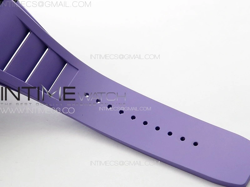 RM035-01 Forged Carbon Case KUF Best Edition White Crown on Purple Rubber Strap MIYOTA8215