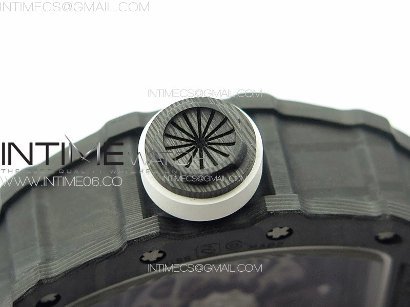 RM035-02 Forged Carbon Case KUF Best Edition White Crown on Purple Rubber Strap MIYOTA8215