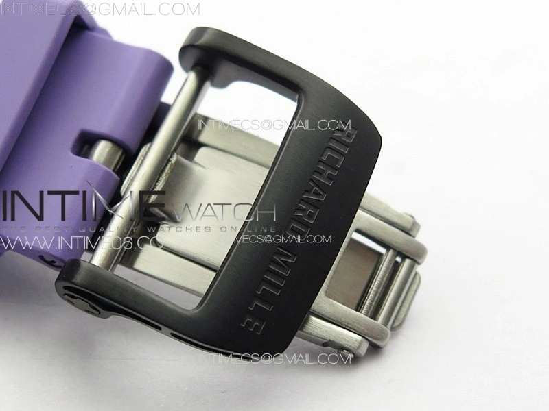 RM035-02 Forged Carbon Case KUF Best Edition White Crown on Purple Rubber Strap MIYOTA8215