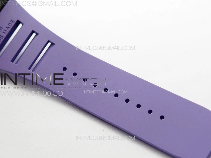 RM035-02 Forged Carbon Case KUF Best Edition White Crown on Purple Rubber Strap MIYOTA8215