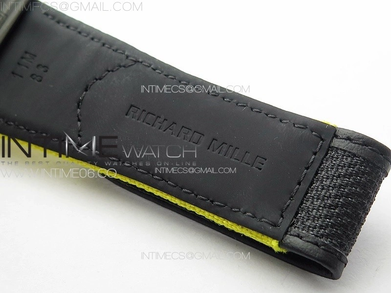 RM035-02 Forged Carbon Case KUF Best Edition Yellow Crown on Yellow Nylon Strap MIYOTA8215