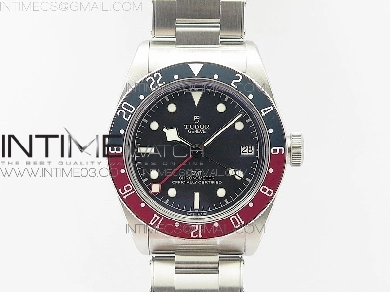 Black Bay GMT Baselworld 2018 Pepsi Blue Red Bezel ZF 1:1 Best Edition Black Dial on SS Bracelet A2836