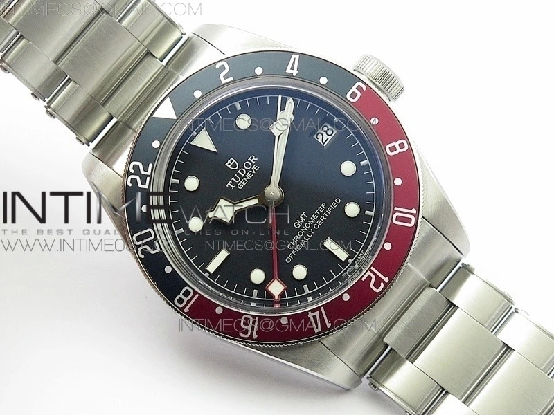 Black Bay GMT Baselworld 2018 Pepsi Blue Red Bezel ZF 1:1 Best Edition Black Dial on SS Bracelet A2836