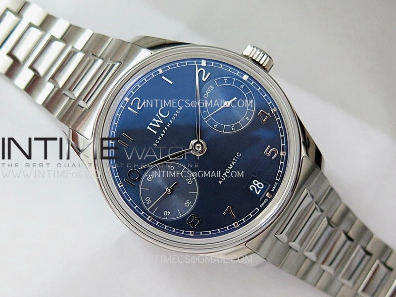 Portugieser IW501704 42mm SS APSF 1:1 Best Edition Blue Dial on SS Bracelet A52010