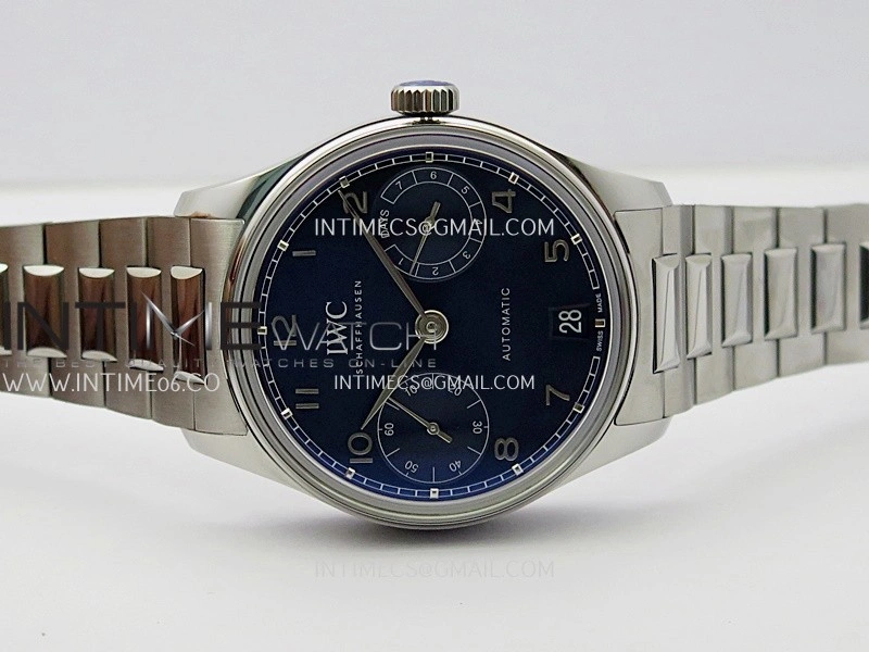 Portugieser IW501704 42mm SS APSF 1:1 Best Edition Blue Dial on SS Bracelet A52010