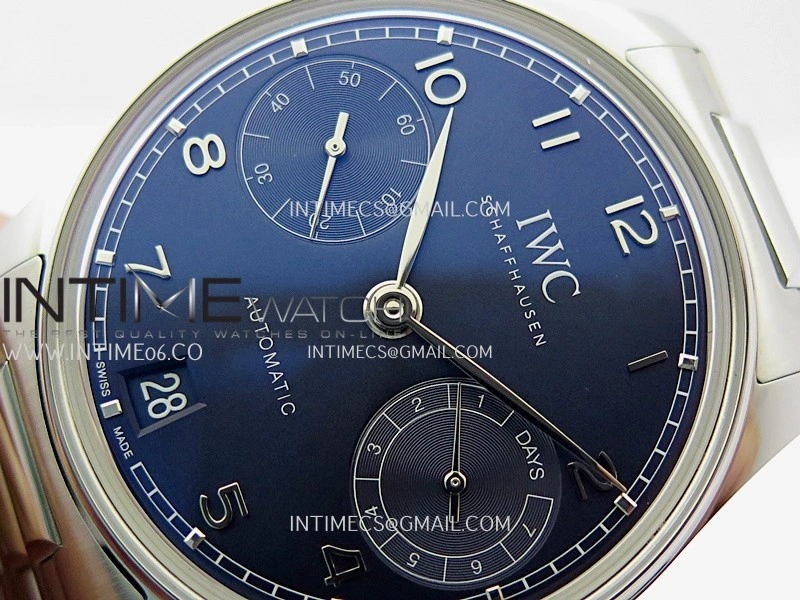 Portugieser IW501704 42mm SS APSF 1:1 Best Edition Blue Dial on SS Bracelet A52010