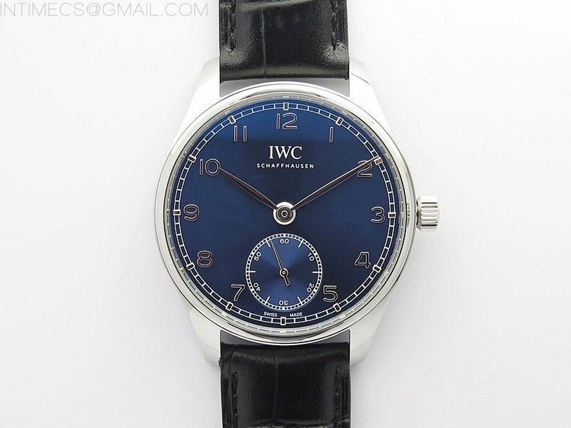 Portuguese IW358304 ZF 1:1 Best Edition SS Blue Dial on Black Leather Strap A82200