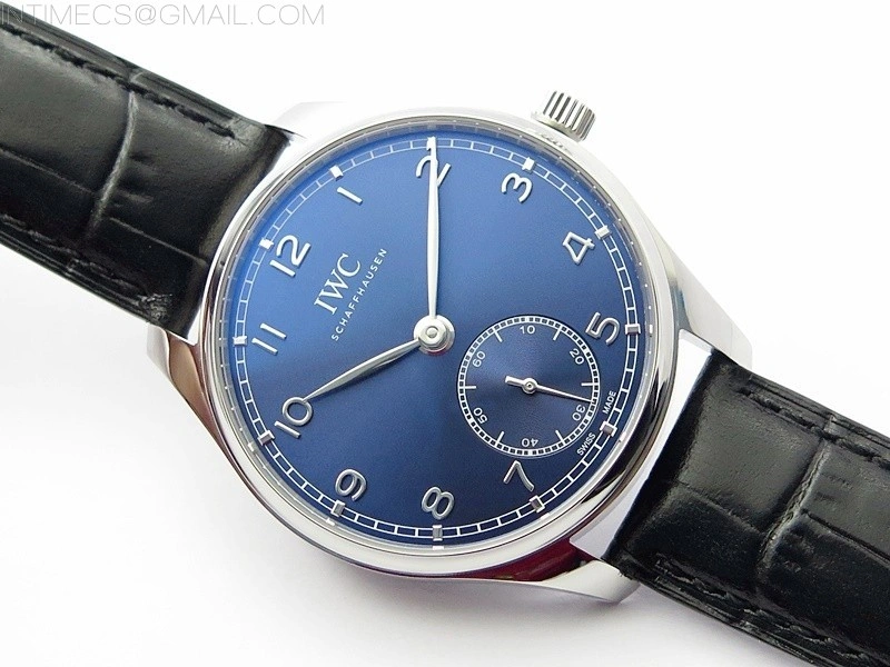 Portuguese IW358304 ZF 1:1 Best Edition SS Blue Dial on Black Leather Strap A82200