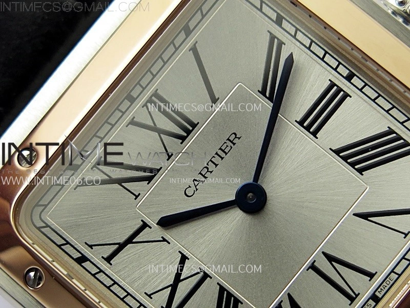 Santos Dumont 43.5mm SS RG F1F Best Edition Silver Dial on Black Leather Strap Quartz