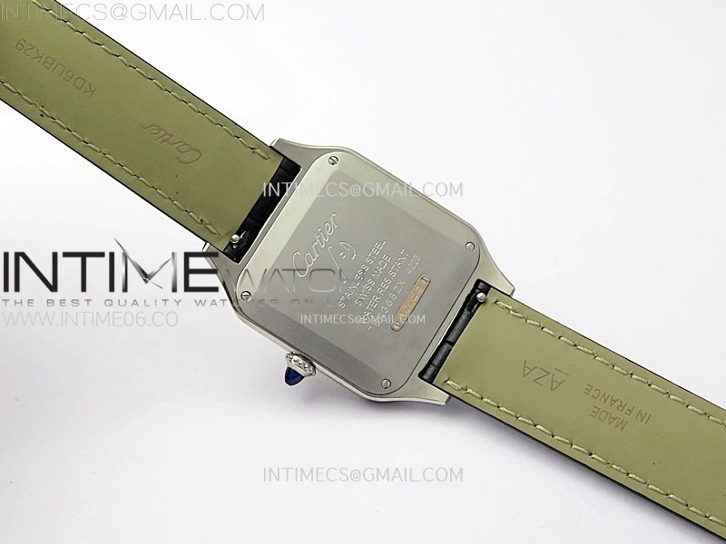 Santos Dumont 43.5mm SS RG F1F Best Edition Silver Dial on Black Leather Strap Quartz
