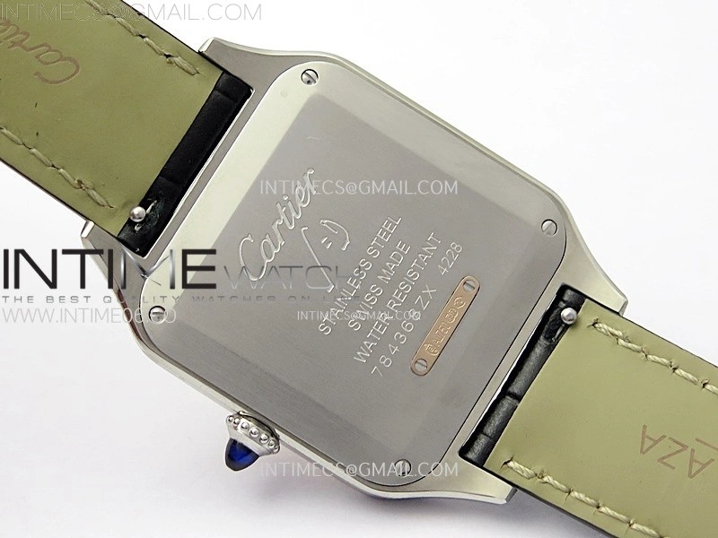 Santos Dumont 43.5mm SS RG F1F Best Edition Silver Dial on Black Leather Strap Quartz