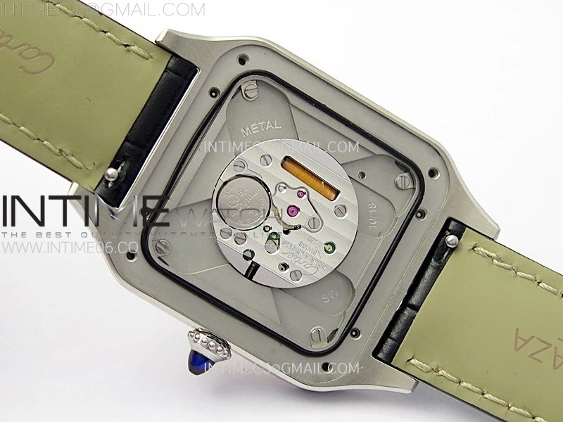 Santos Dumont 43.5mm SS RG F1F Best Edition Silver Dial on Black Leather Strap Quartz