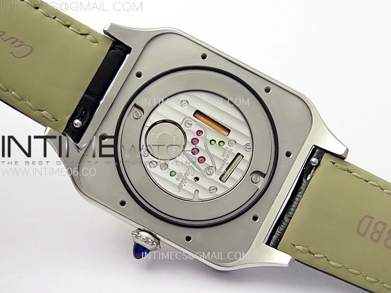 Santos Dumont 46.6mm SS RG F1F Best Edition Silver Dial on Black Leather Strap Quartz