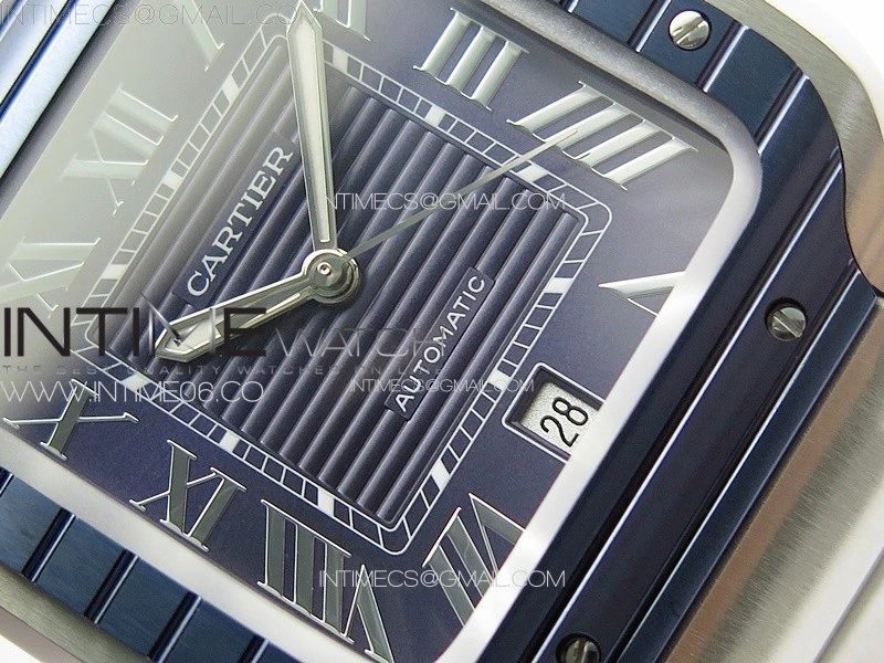 Santos de Cartier 40mm SS Cer GF 1:1 Best Edition Blue Dial on SS Bracelet MIYOTA 9015