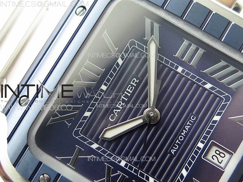 Santos de Cartier 40mm SS Cer GF 1:1 Best Edition Blue Dial on SS Bracelet MIYOTA 9015
