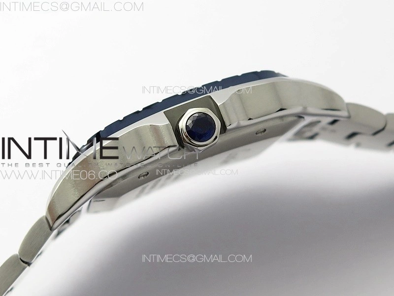 Santos de Cartier 40mm SS Cer GF 1:1 Best Edition Blue Dial on SS Bracelet MIYOTA 9015
