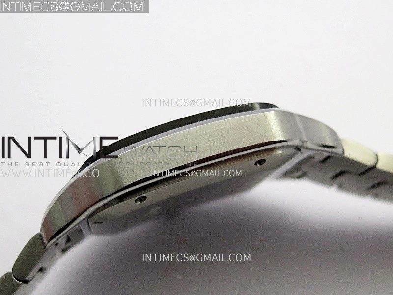 Santos de Cartier 40mm SS DLC GF 1:1 Best Edition Gray Dial On SS Bracelet MIYOTA 9015