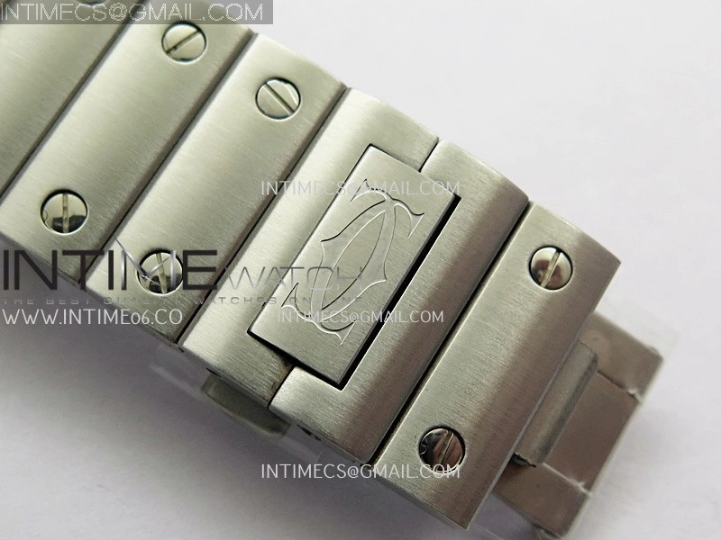 Santos de Cartier 40mm SS DLC GF 1:1 Best Edition Gray Dial On SS Bracelet MIYOTA 9015