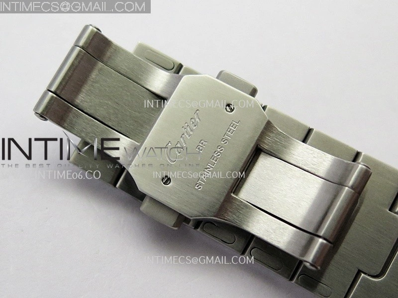 Santos de Cartier 40mm SS DLC GF 1:1 Best Edition Gray Dial On SS Bracelet MIYOTA 9015
