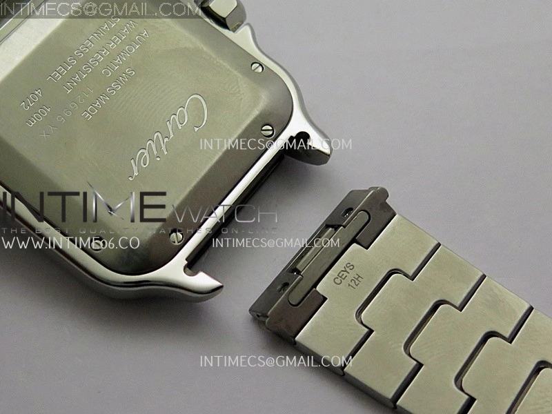 Santos de Cartier 40mm SS DLC GF 1:1 Best Edition Gray Dial On SS Bracelet MIYOTA 9015