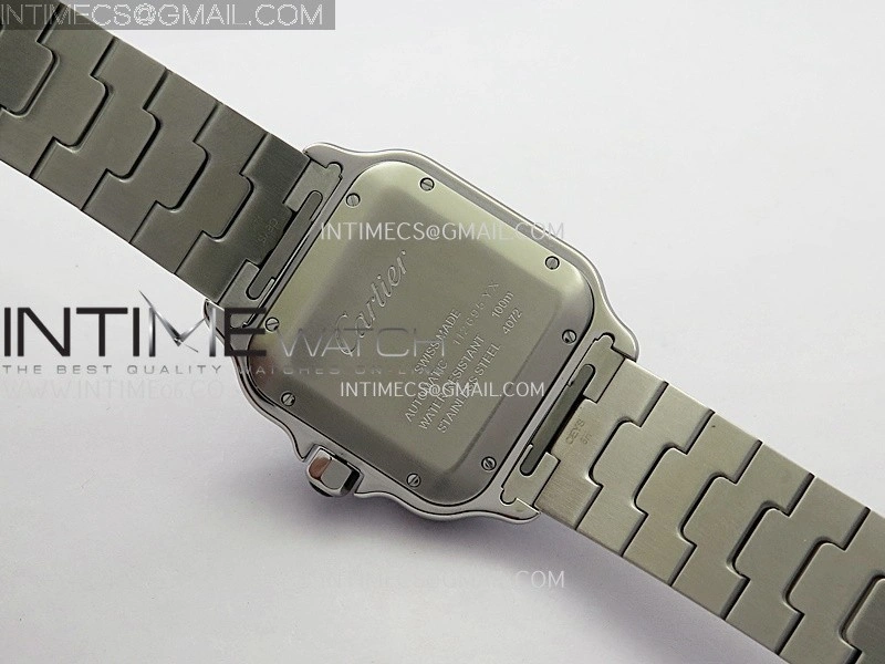 Santos de Cartier 40mm SS DLC GF 1:1 Best Edition Gray Dial On SS Bracelet MIYOTA 9015