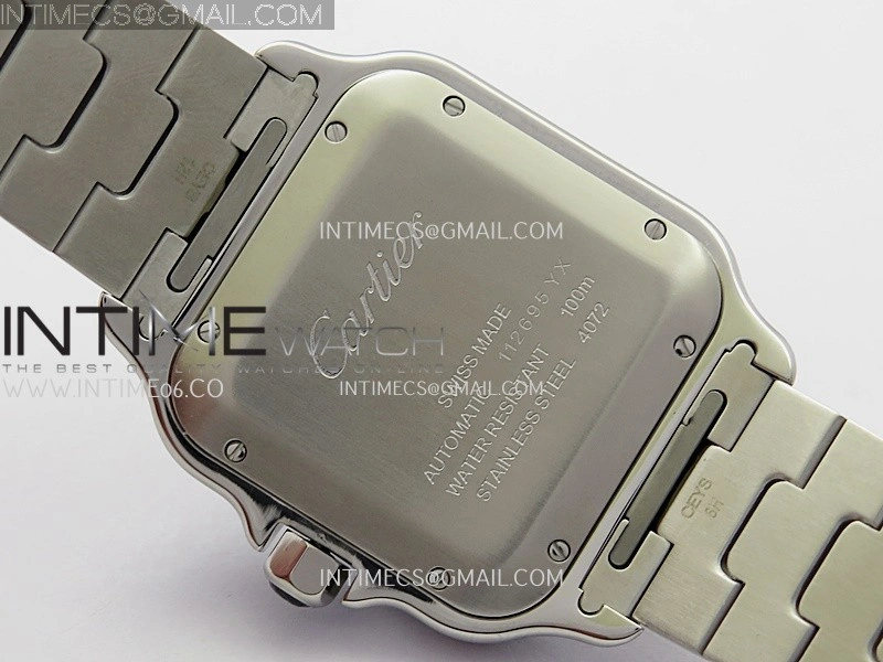 Santos de Cartier 40mm SS DLC GF 1:1 Best Edition Gray Dial On SS Bracelet MIYOTA 9015