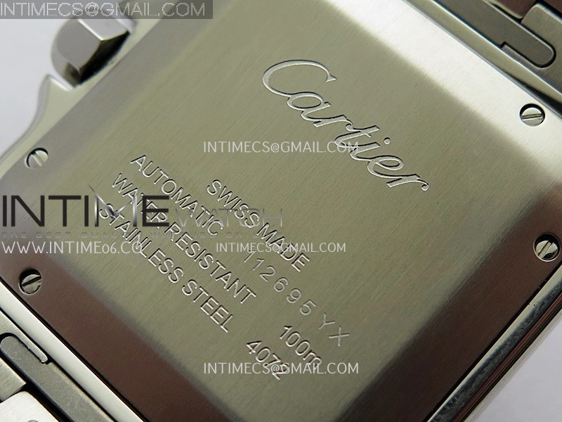 Santos de Cartier 40mm SS DLC GF 1:1 Best Edition Gray Dial On SS Bracelet MIYOTA 9015