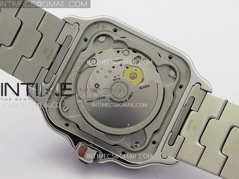 Santos de Cartier 40mm SS DLC GF 1:1 Best Edition Gray Dial On SS Bracelet MIYOTA 9015