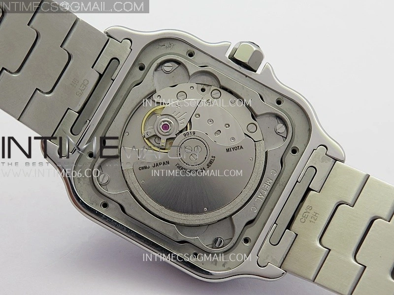 Santos de Cartier 40mm SS DLC GF 1:1 Best Edition Gray Dial On SS Bracelet MIYOTA 9015