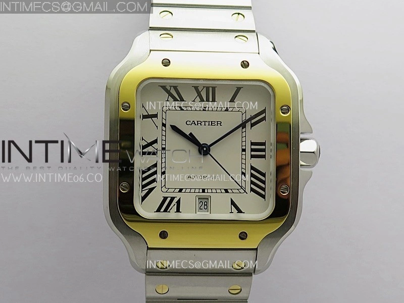 Santos de Cartier 40mm SS YG GF 1:1 Best Edition White Dial On SS Bracelet MIYOTA 9015