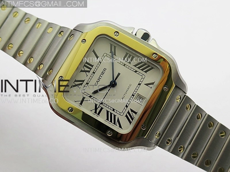 Santos de Cartier 40mm SS YG GF 1:1 Best Edition White Dial On SS Bracelet MIYOTA 9015