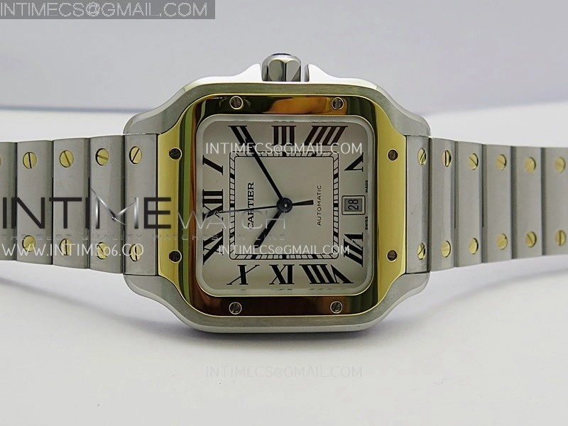 Santos de Cartier 40mm SS YG GF 1:1 Best Edition White Dial On SS Bracelet MIYOTA 9015