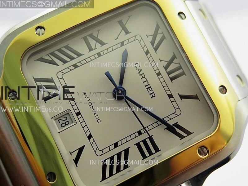 Santos de Cartier 40mm SS YG GF 1:1 Best Edition White Dial On SS Bracelet MIYOTA 9015