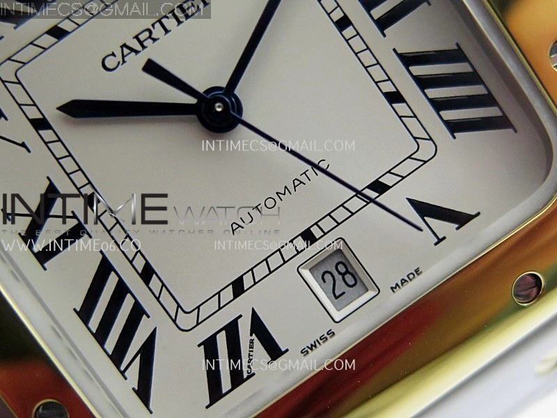 Santos de Cartier 40mm SS YG GF 1:1 Best Edition White Dial On SS Bracelet MIYOTA 9015