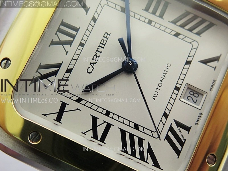 Santos de Cartier 40mm SS YG GF 1:1 Best Edition White Dial On SS Bracelet MIYOTA 9015